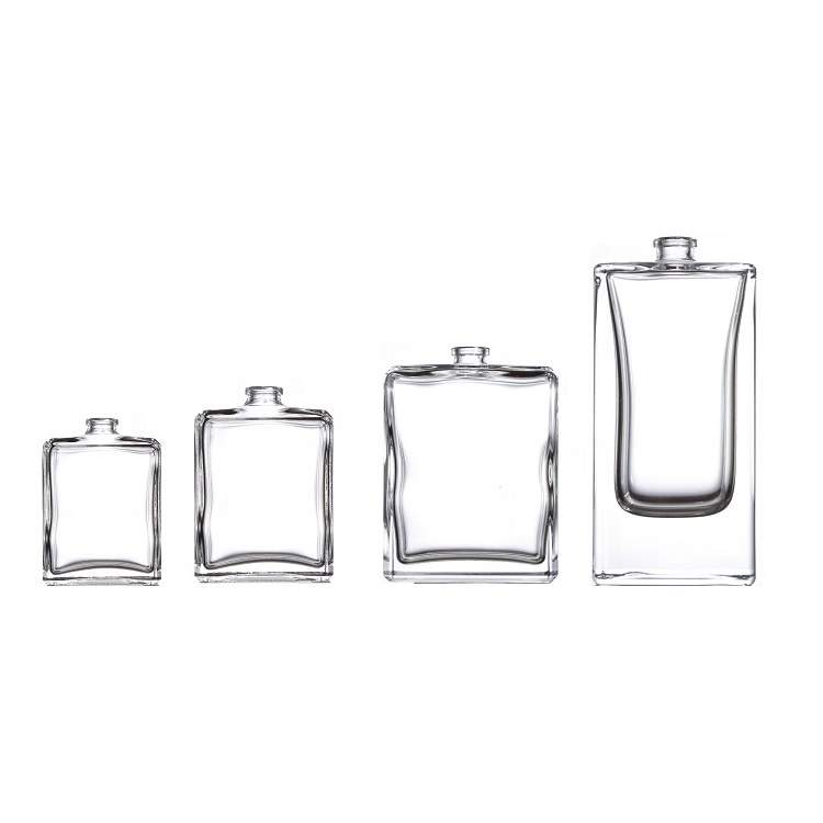 30 ml 50 ml 100ml screen printing and glass material luxury square perfume glass bottle with spray