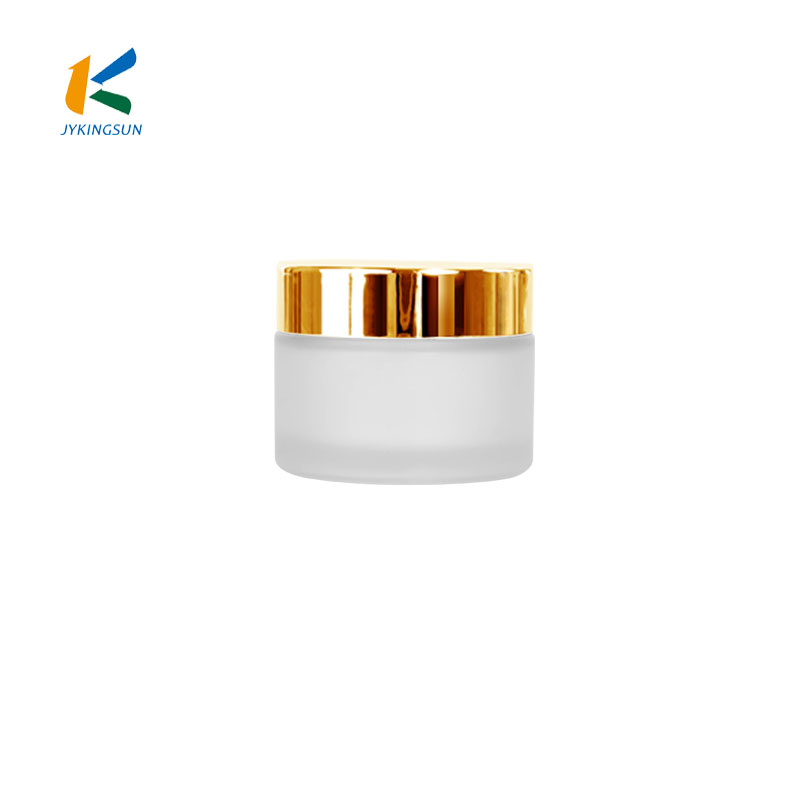 30 ml 50 ml 2oz matte glass round cosmetic face cream jar with gold lid