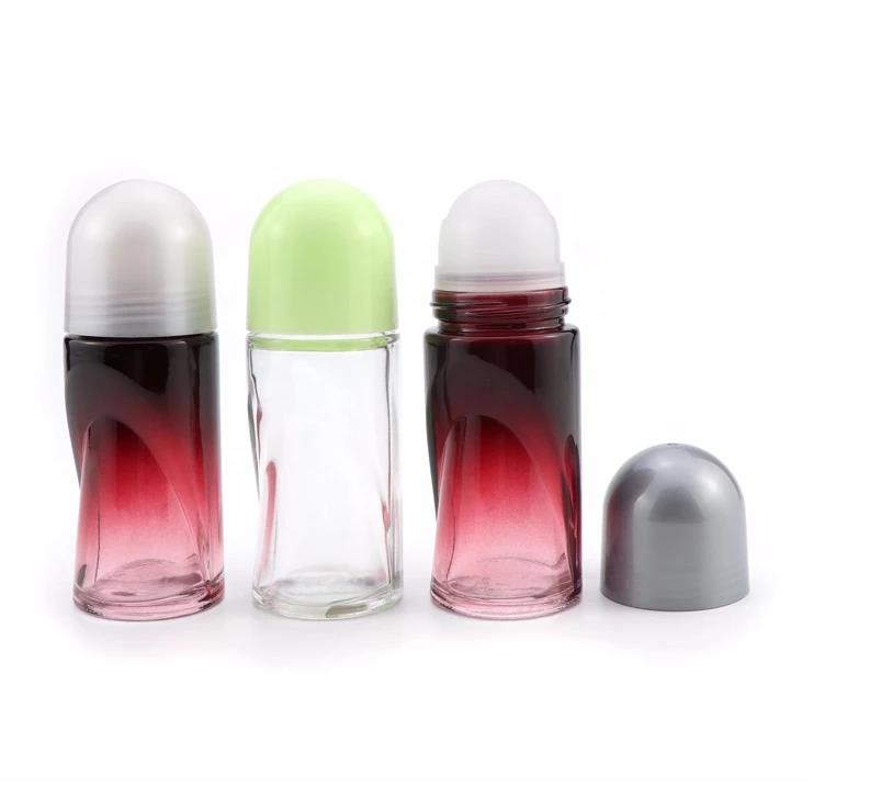 30 ml 50 ml 60 ml oval shape transparent empty roll on glass deodorant stick container bottles for body cream