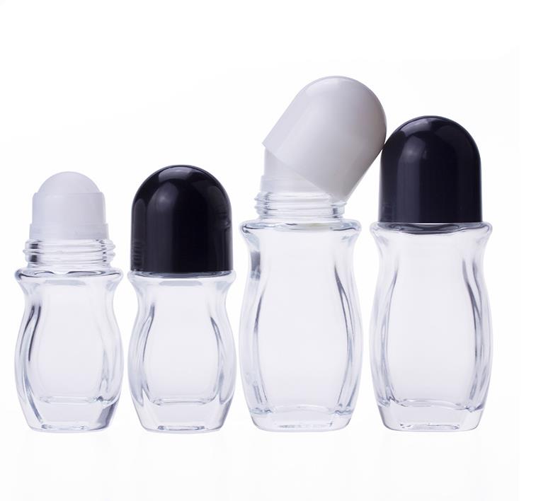 30 ml 50 ml 60 ml oval shape transparent empty roll on glass deodorant stick container bottles for body cream