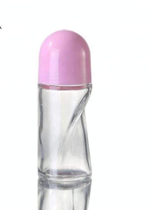 30 ml 50 ml 60 ml oval shape transparent empty roll on glass deodorant stick container bottles for body cream