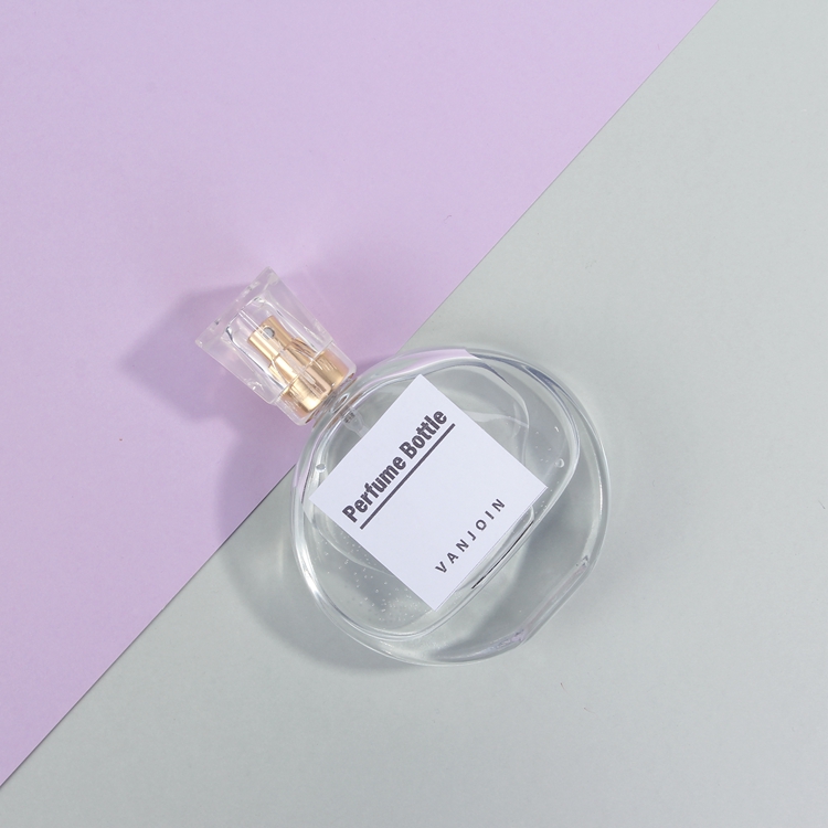 30 ml 50 ml Personal care empty round flat woman perfume glass bottles in bulk