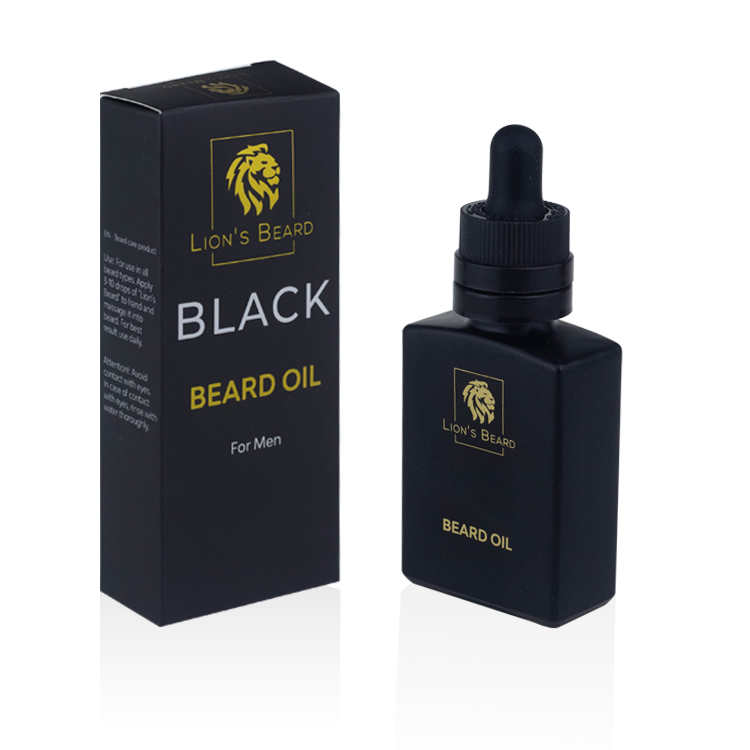 30 ml 50 ml matte black square beard oil glass dropper bottle with tamper evident cap tamper