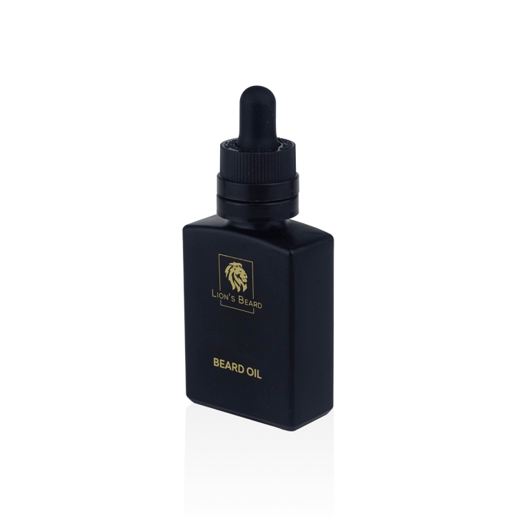 30 ml 50 ml matte black square beard oil glass dropper bottle with tamper evident cap tamper