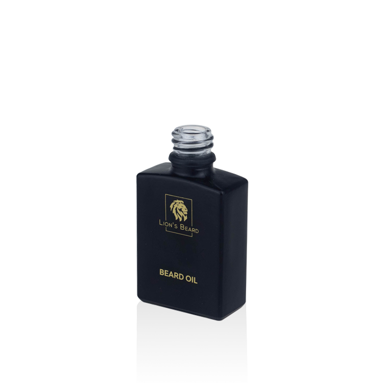 30 ml 50 ml matte black square beard oil glass dropper bottle with tamper evident cap tamper