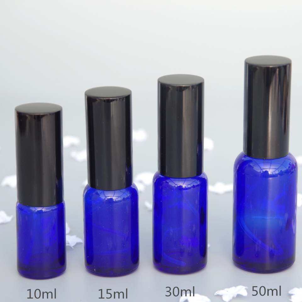 30 ml 50ml 100ml Refillable Perfume Essential Oils Blue Glass Spray Bottle With Fine Mist Spray