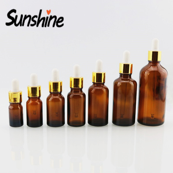 30 ml Amber Cosmetic Glass Essential Oil Bottle with Dropper Cap