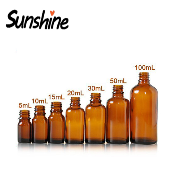 30 ml Amber Cosmetic Glass Essential Oil Bottle with Dropper Cap