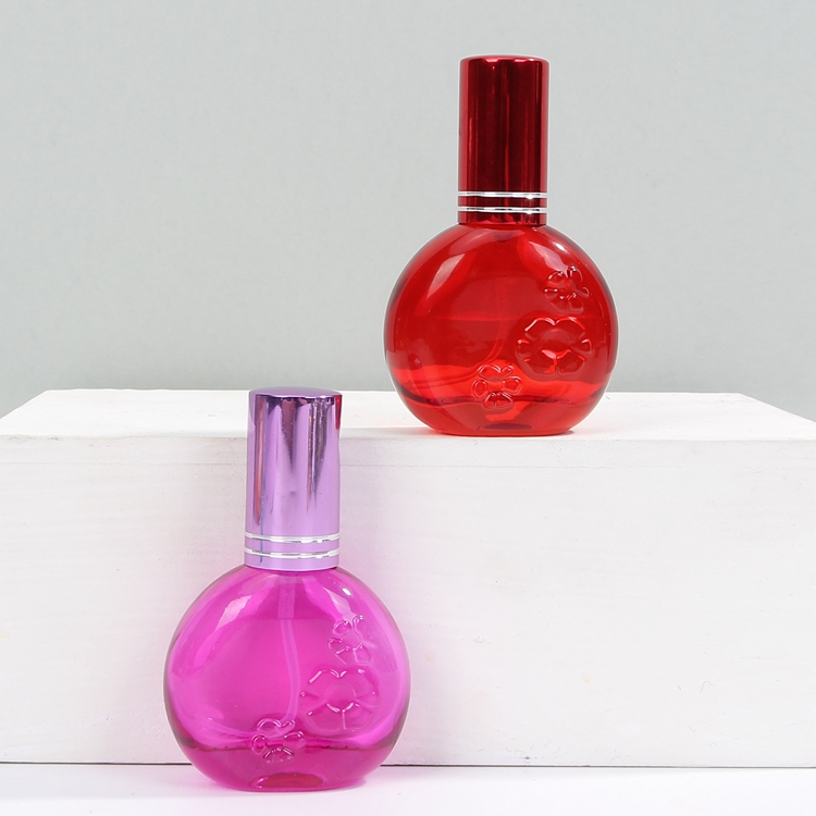30 ml Custom red green yellow color painting spray perfume spray pump glass bottle with gold pump