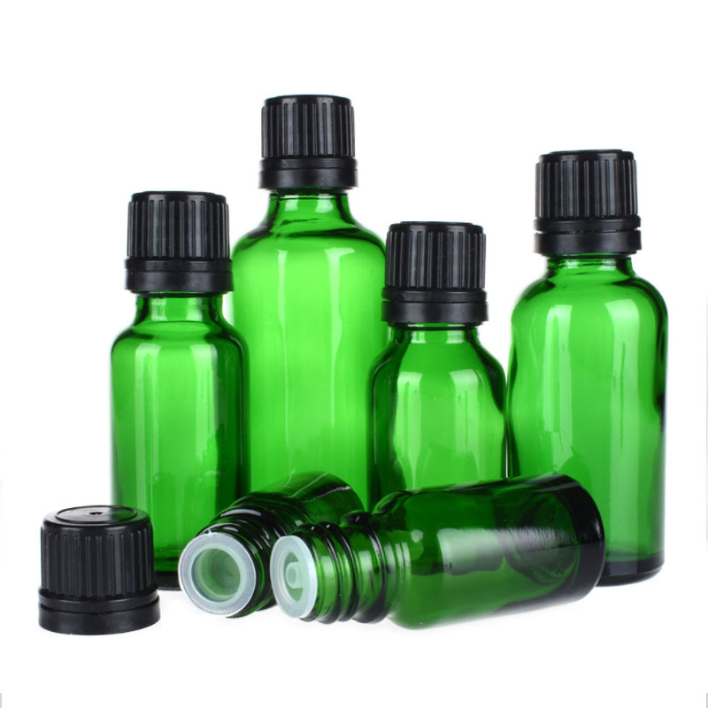 30 ml Glass Green Essential Oil Glass Dropper Bottle For Aroma With Child-Proof Cap