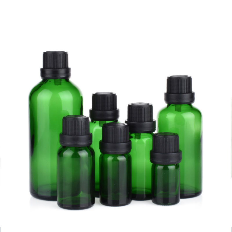 30 ml Glass Green Essential Oil Glass Dropper Bottle For Aroma With Child-Proof Cap