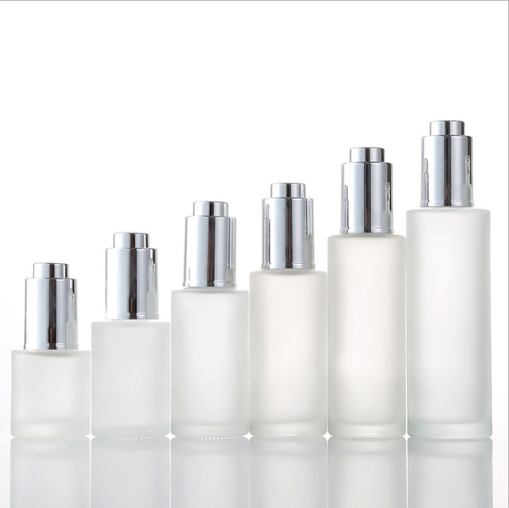 30 ml White Matte Press Luxury Push Button Gold Pipette Essential Oil Glass Bottle