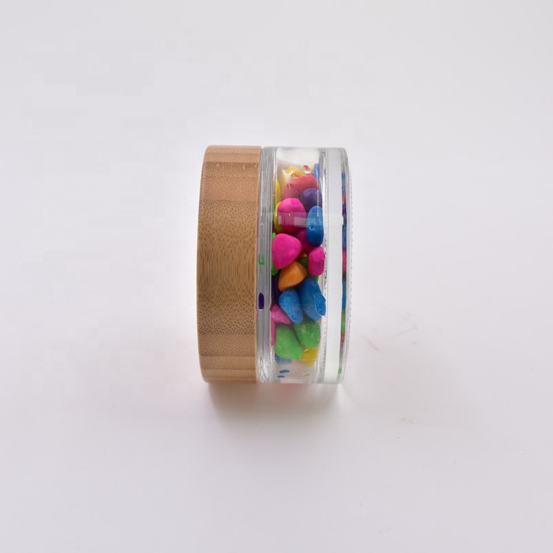 30 ml clear round personal skin care face cream cosmetic packing glass jar with screw bamboo lid