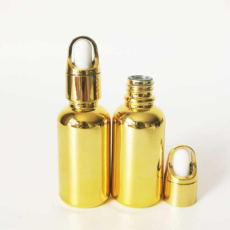 30 ml cosmetic packaging rose gold glass essential oil dropper bottles