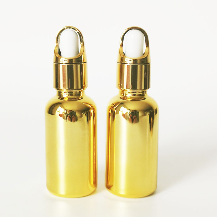 30 ml cosmetic packaging rose gold glass essential oil dropper bottles