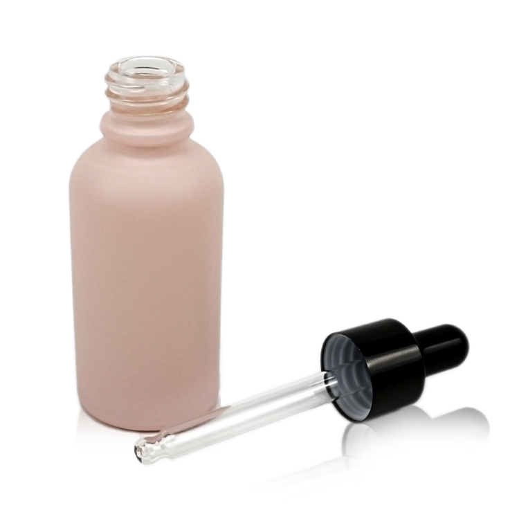 30 ml frosted pink dropper serum glass containers bottle glass bottle