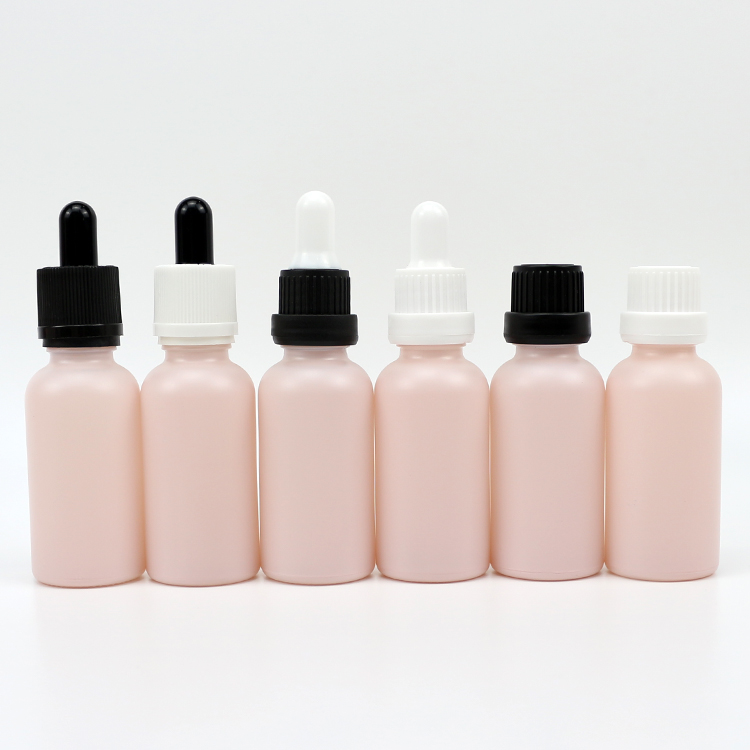 30 ml frosted pink dropper serum glass containers bottle glass bottle