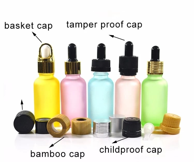 30 ml glass dropper bottle luxury matte black white amber essential hair oil bottles