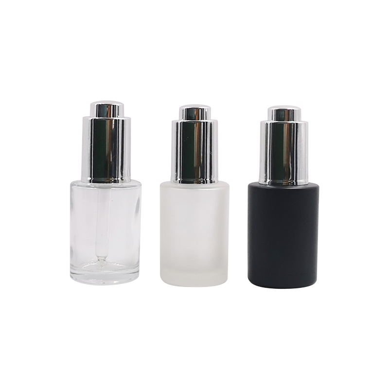 30 ml glass silver dropper bottle glass serum bottle with press dropper
