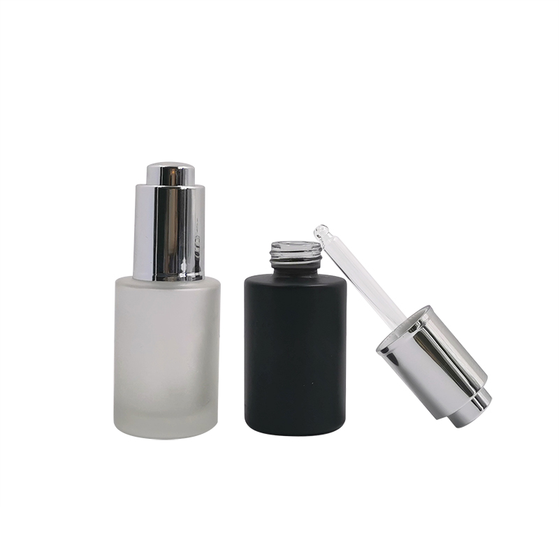 30 ml glass silver dropper bottle glass serum bottle with press dropper