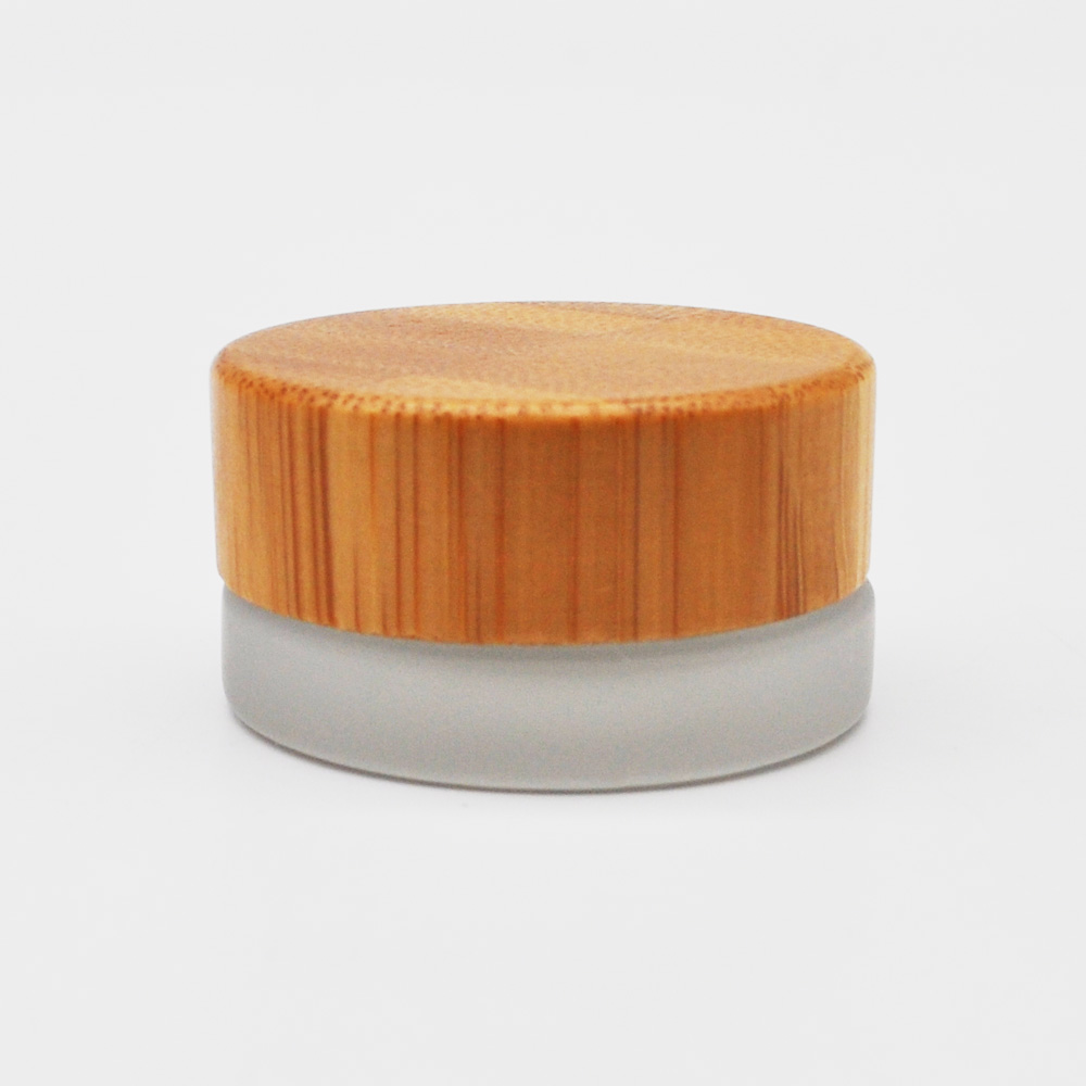 30 ml round clear frosted cosmetic 50ml 100ml large glass jar with bamboo cap