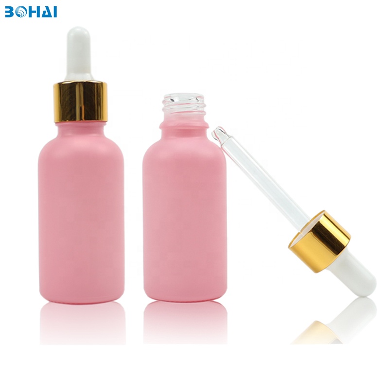 30 ml serum pink dropper bottle for essential CBD oil
