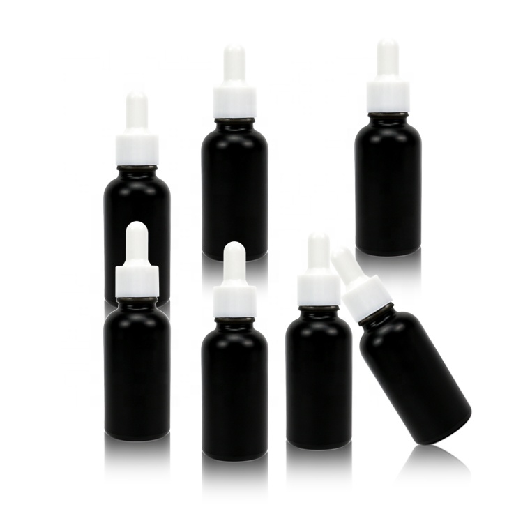 30 ml serum small opaque matte black with plastic empty dropper bottle cosmetic packaging glass jars and bottles