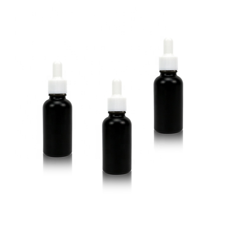 30 ml serum small opaque matte black with plastic empty dropper bottle cosmetic packaging glass jars and bottles