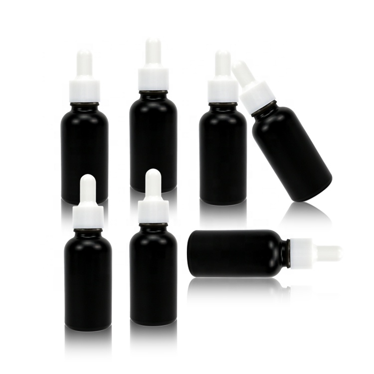 30 ml serum small opaque matte black with plastic empty dropper bottle cosmetic packaging glass jars and bottles