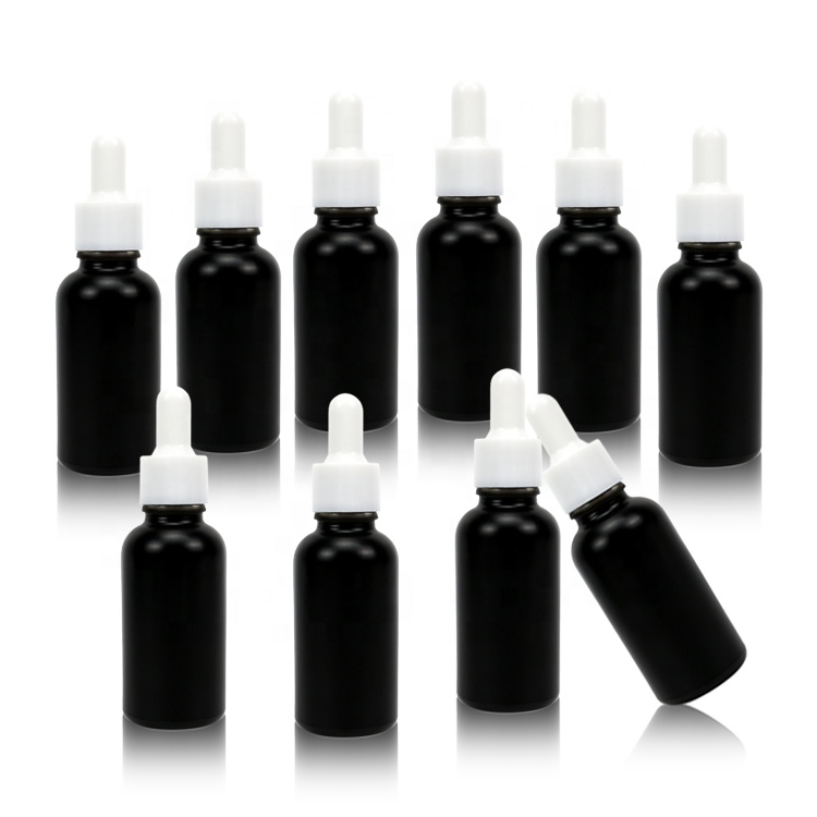 30 ml serum small opaque matte black with plastic empty dropper bottle cosmetic packaging glass jars and bottles