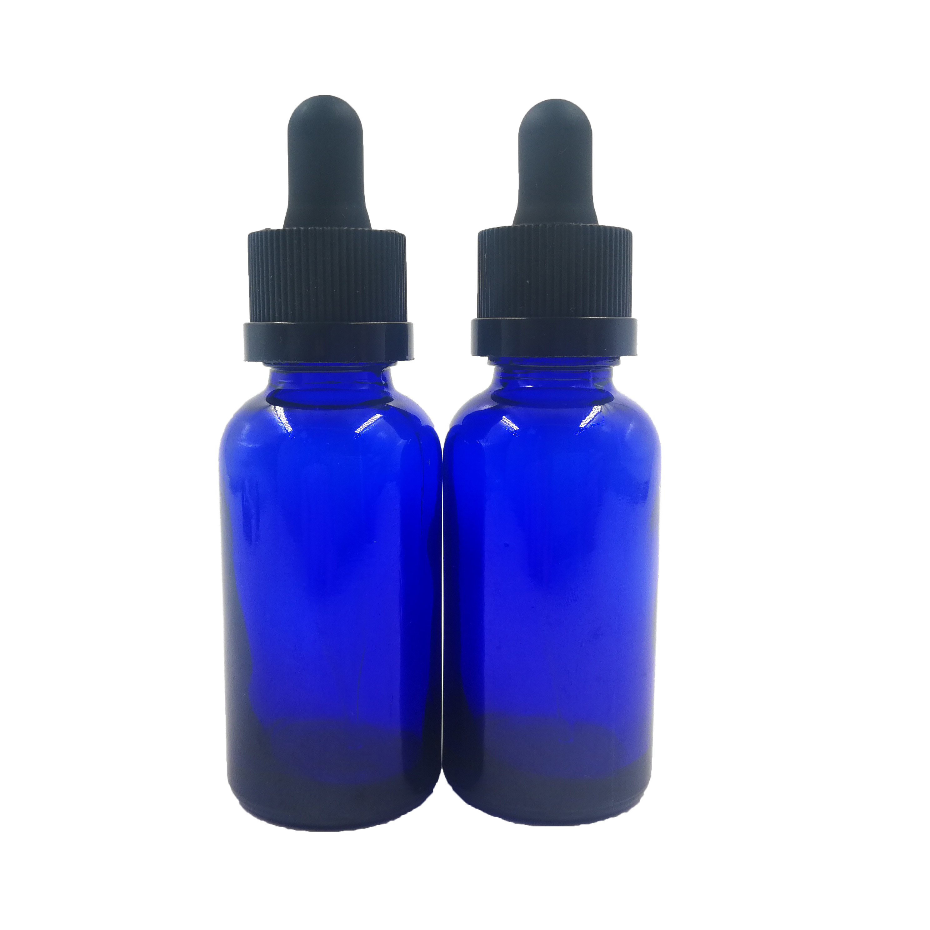 30 ml transparent blue glass bottle