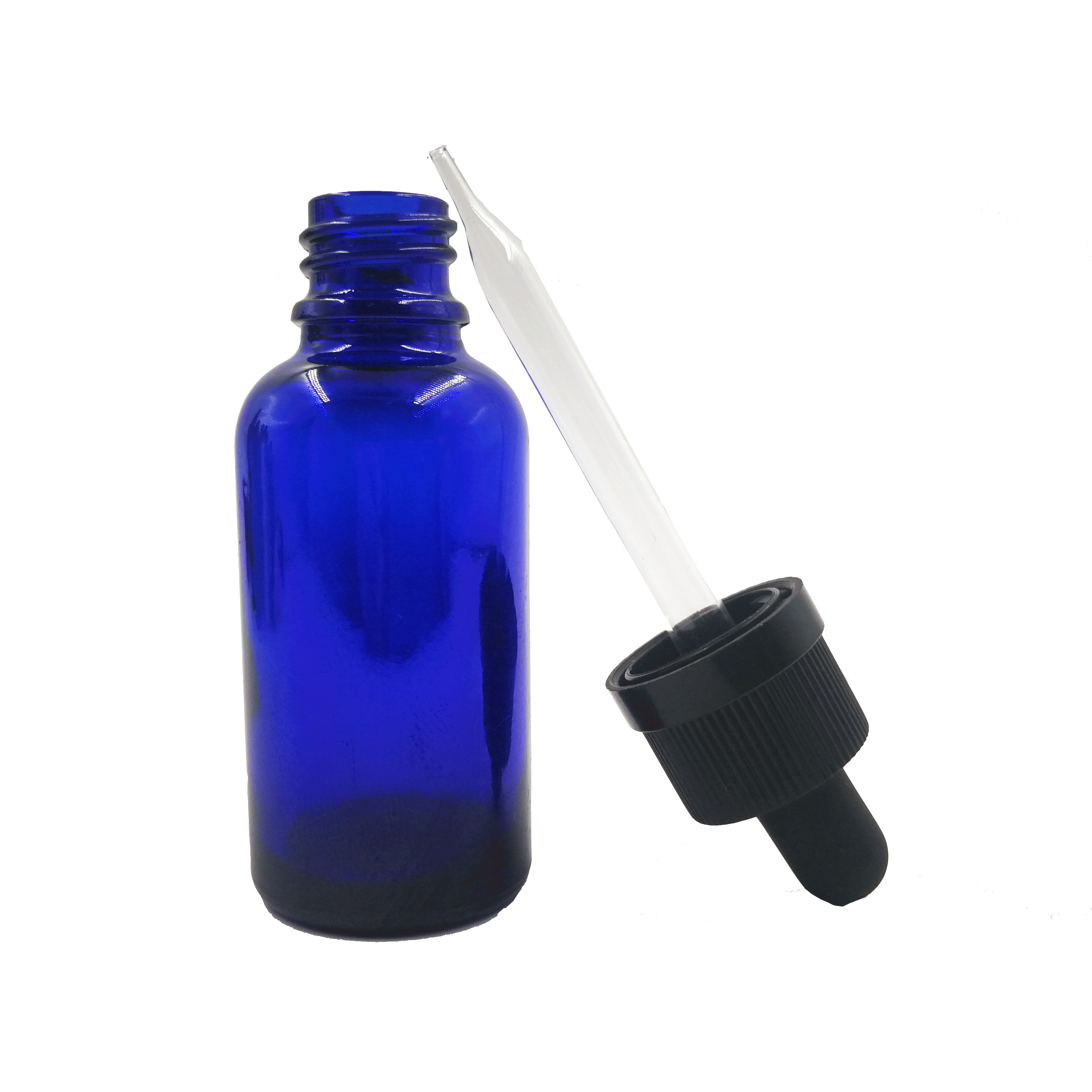 30 ml transparent blue glass bottle