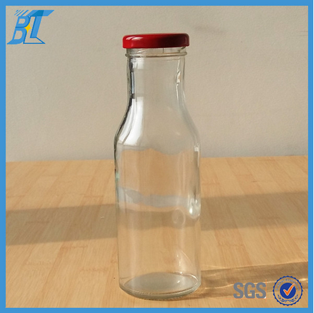 300 ml 12 oz empty soy milk packing juice glass bottles with metal lid