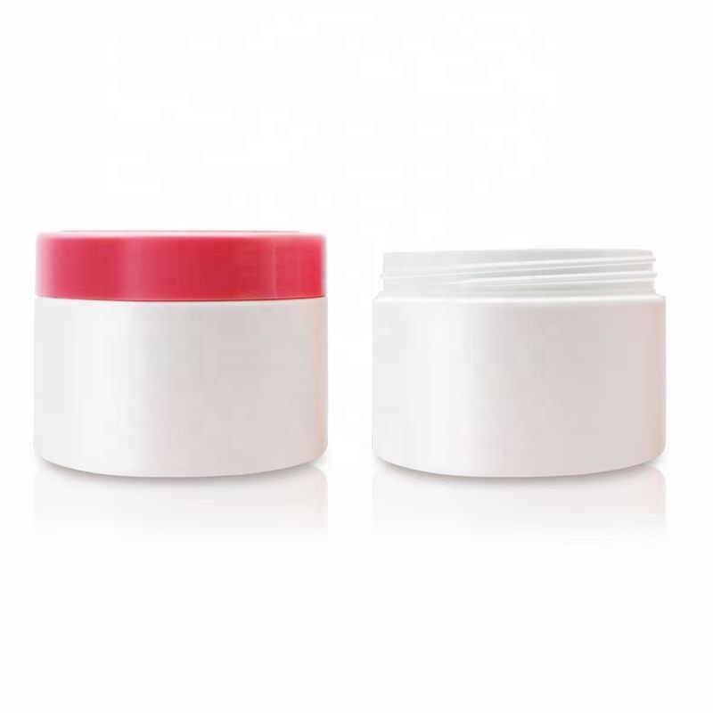 300 ml BPA Free Plastic HDPE Natural White HDPE cream Jars hand soap Containers jars with red lid