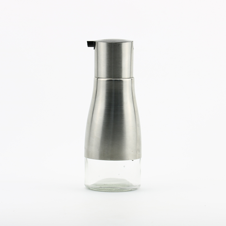 300ML Oil Glass Bottle New Design Stainless Steel Lid For Oiler Cruet Condiment Packing