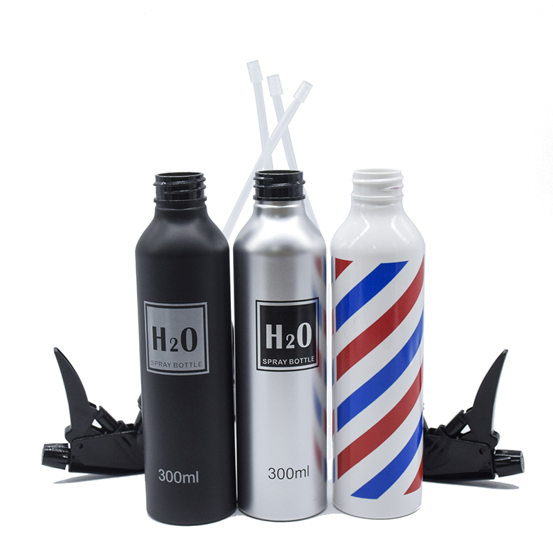 300ML Trigger Hair Salon Fine Mist Sprayer Reusable Hair Spray Bottle For Barber aluminium bottle