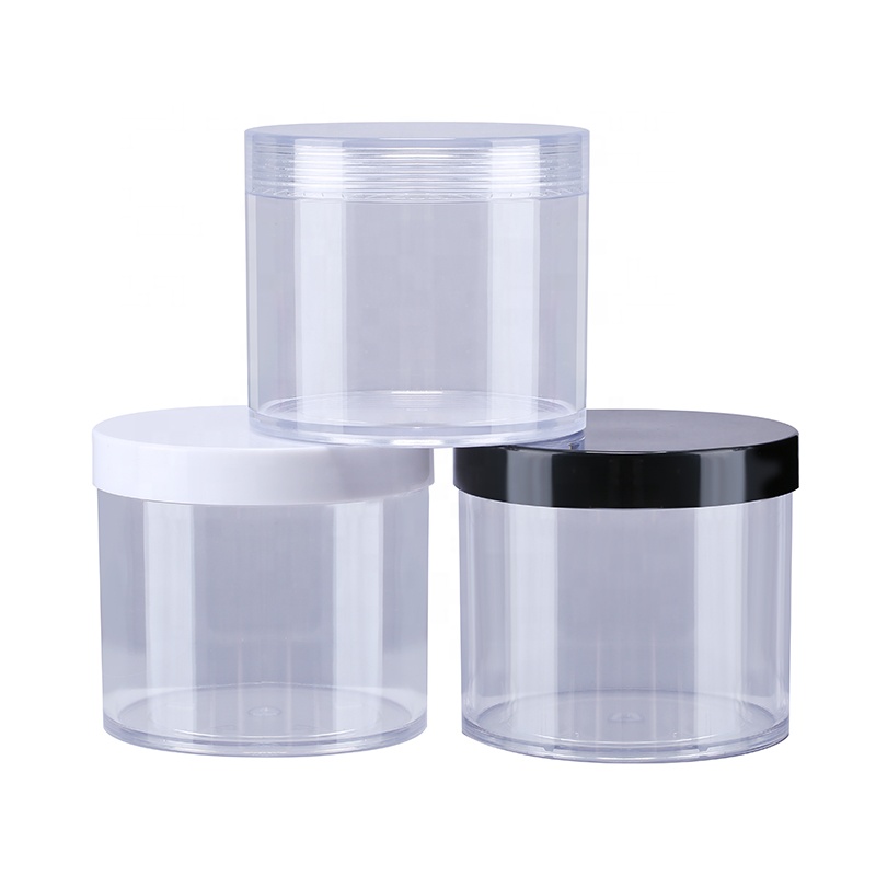 300g 10oz Transparent Empty Glitter Nail Powder Jar Cosmetic PS Plastic Eye Cream Jar