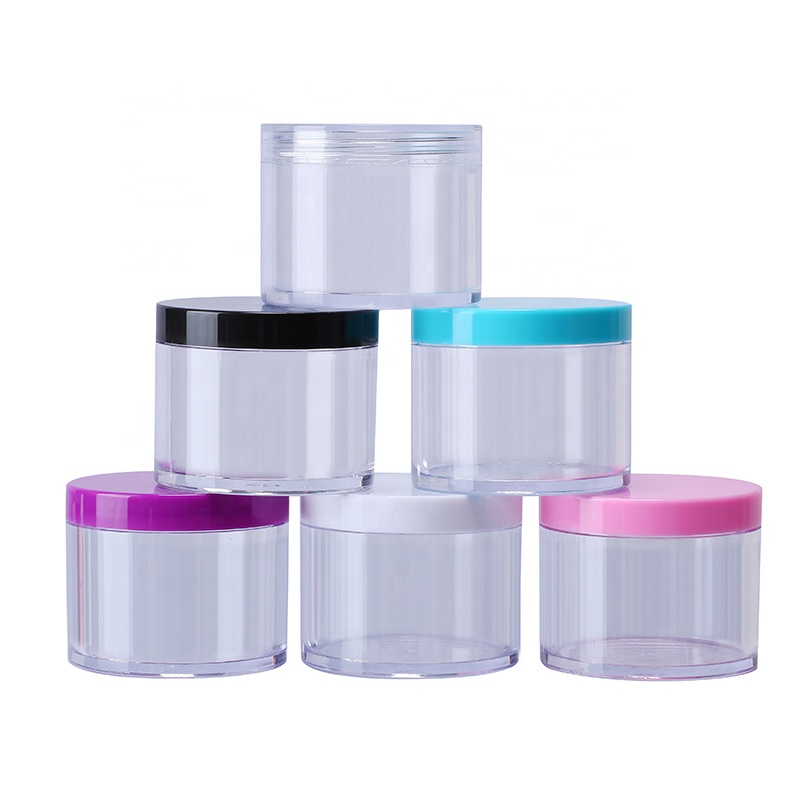 300g 10oz Transparent Empty Glitter Nail Powder Jar Cosmetic PS Plastic Eye Cream Jar