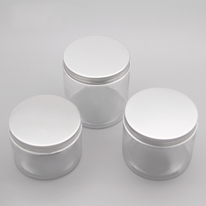 300g 400g 500g empty Clear big capacity Clear cover/Aluminum cover PET tea jar Candy plastic jar