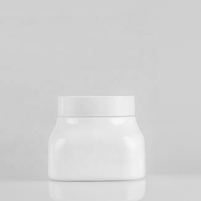 300g cosmetics white opal glass jar for  cream packaging
