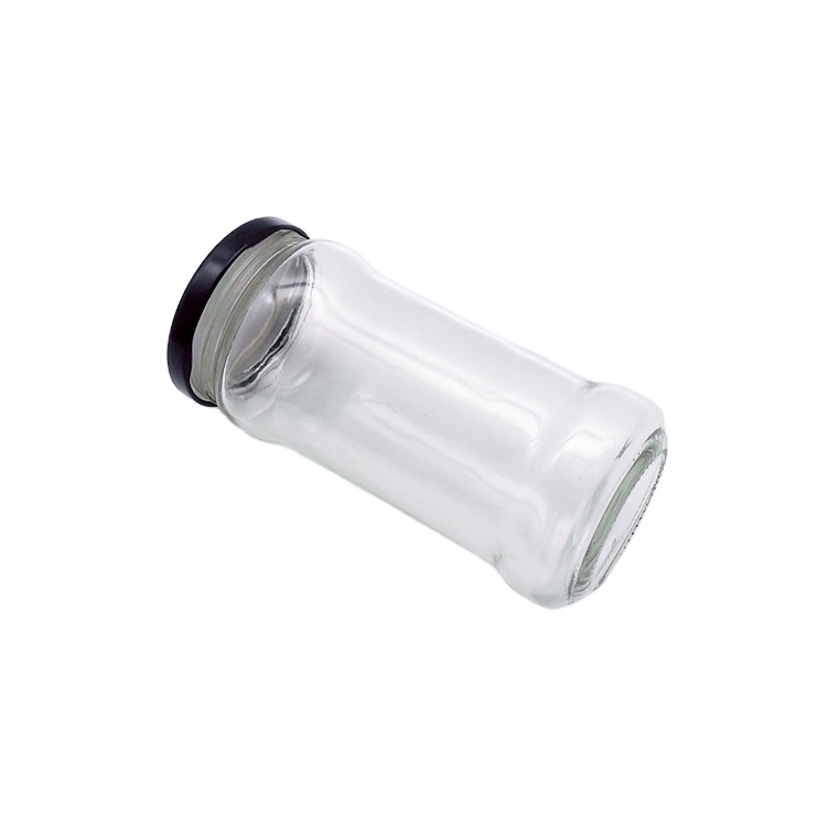 300ml 10oz clear glass storage bottles with metal lid for kimchi chili sauce pickled vegetables