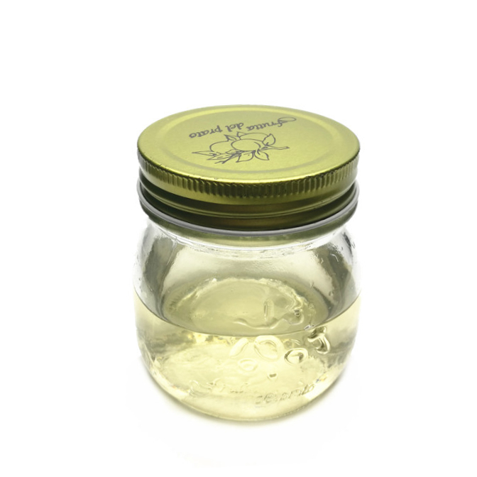 300ml 10oz embossed empty glass honey strawberry jam canning food jar with 70mm metal lid
