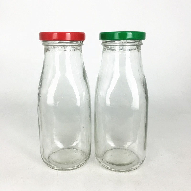300ml 10oz empty glass bottle with airtight lid for chocolate milk pomegranate juice manufacturers