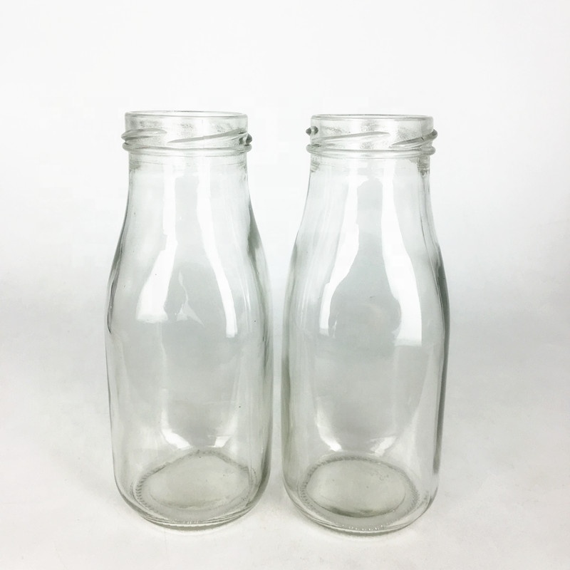300ml 10oz empty glass bottle with airtight lid for chocolate milk pomegranate juice manufacturers