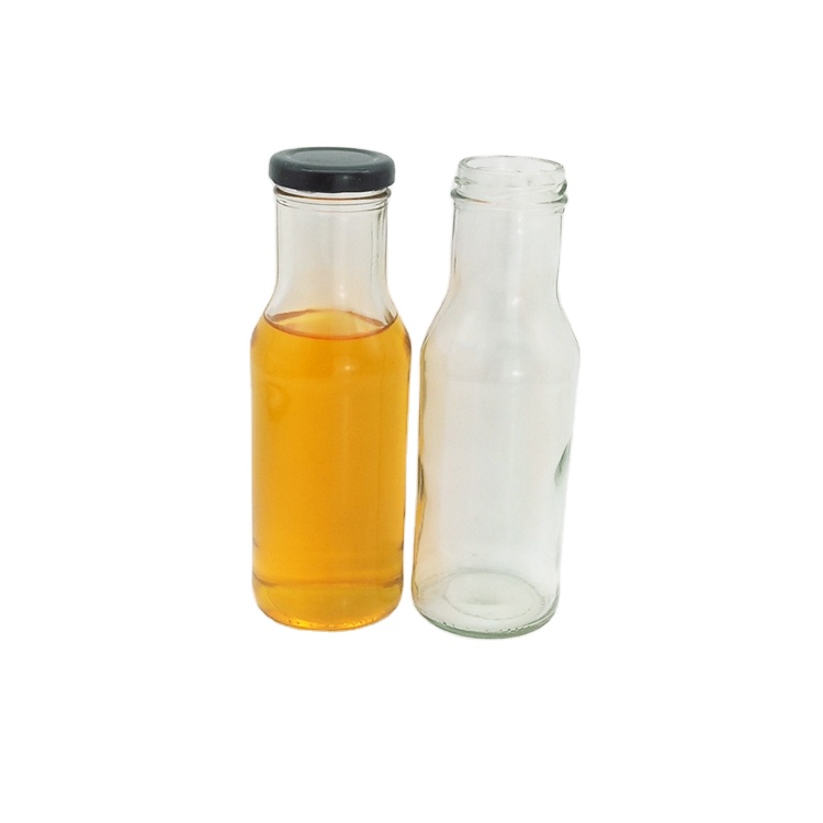 300ml 10oz glass bottle with metal cap for beverage drinking turmeric sauce chili sauce