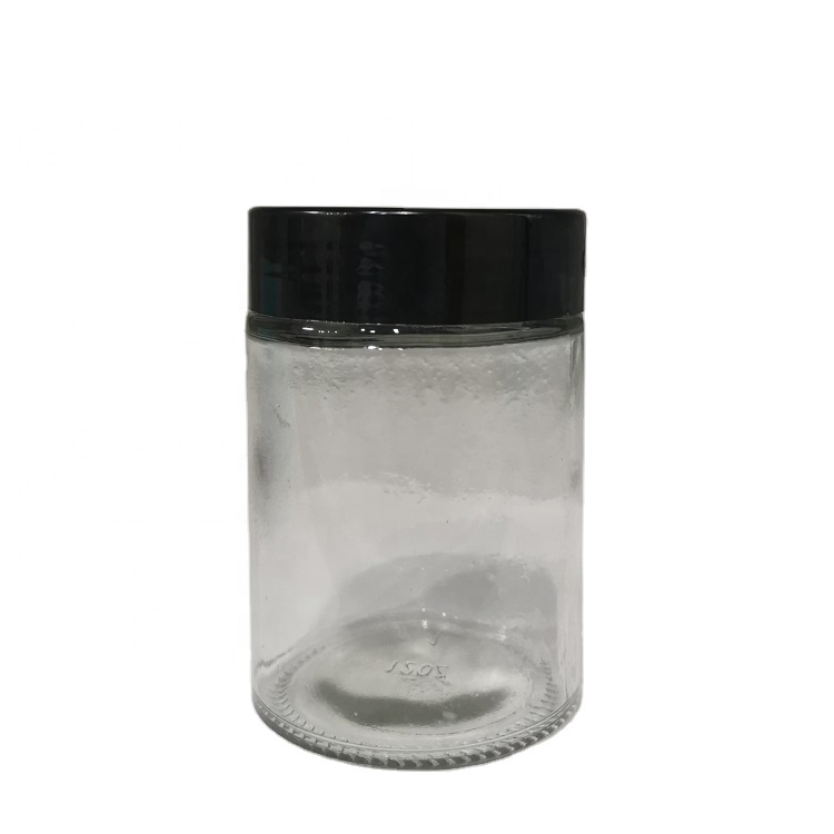 300ml 10oz straight side empty hemp spice container glass jar with lids
