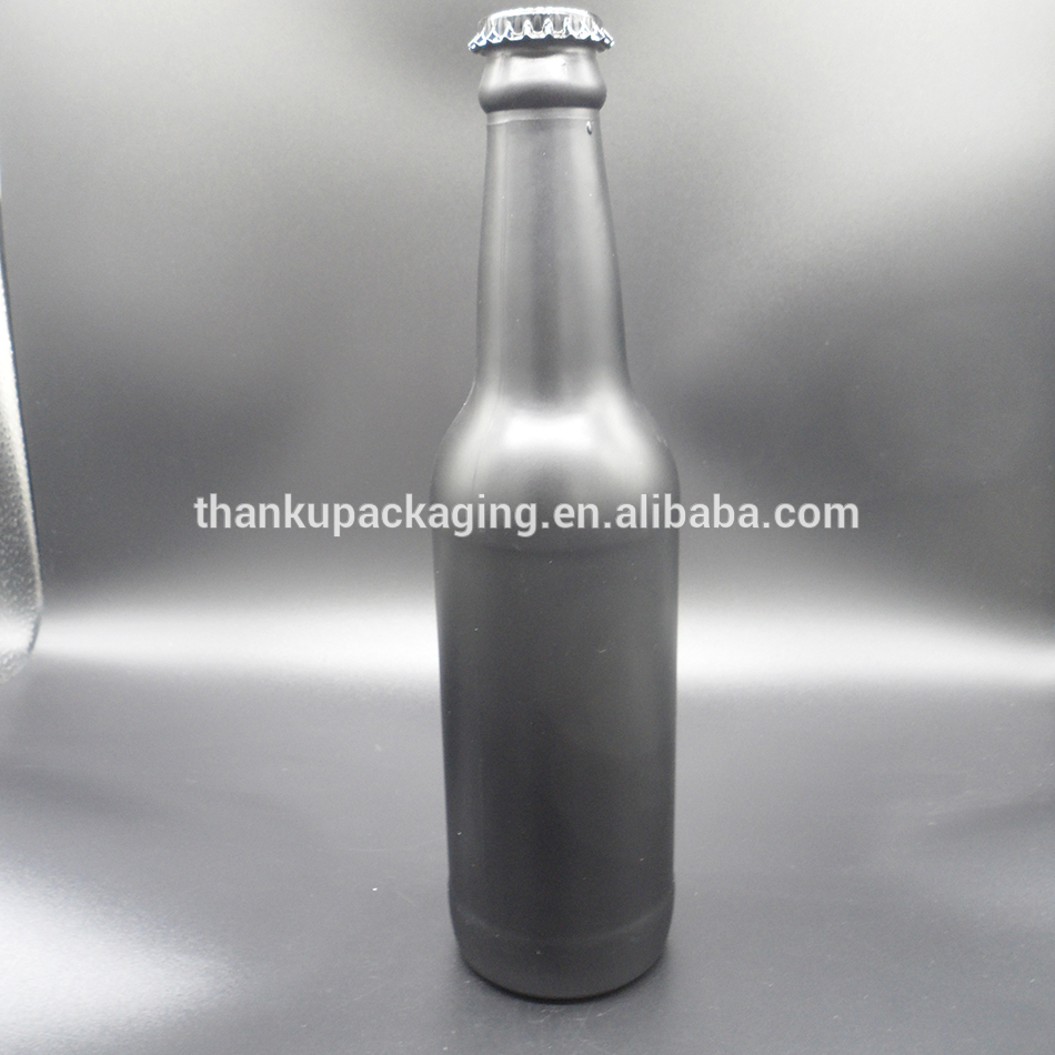 300ml 12oz black matte beer glass bottle wholesale custom logo