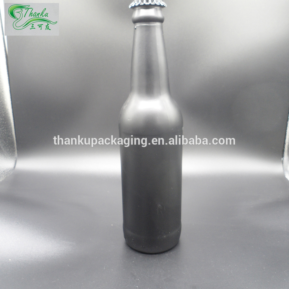 300ml 12oz black matte beer glass bottle wholesale custom logo