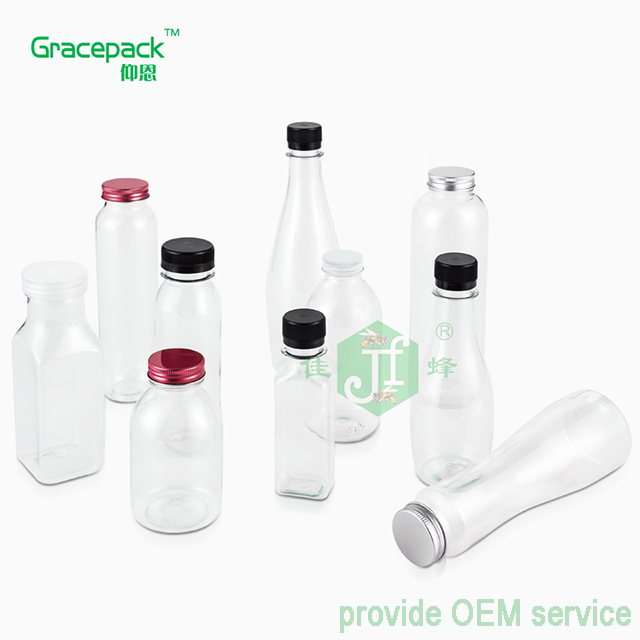 300ml/350ml/400ml/500ml empty clear pet drinking beverage plastic juice bottle