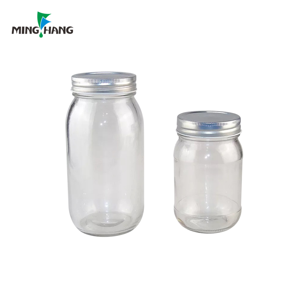 300ml 350ml 500ml large colored wide mouth Glass mason jar with metal lid and plastic color straw